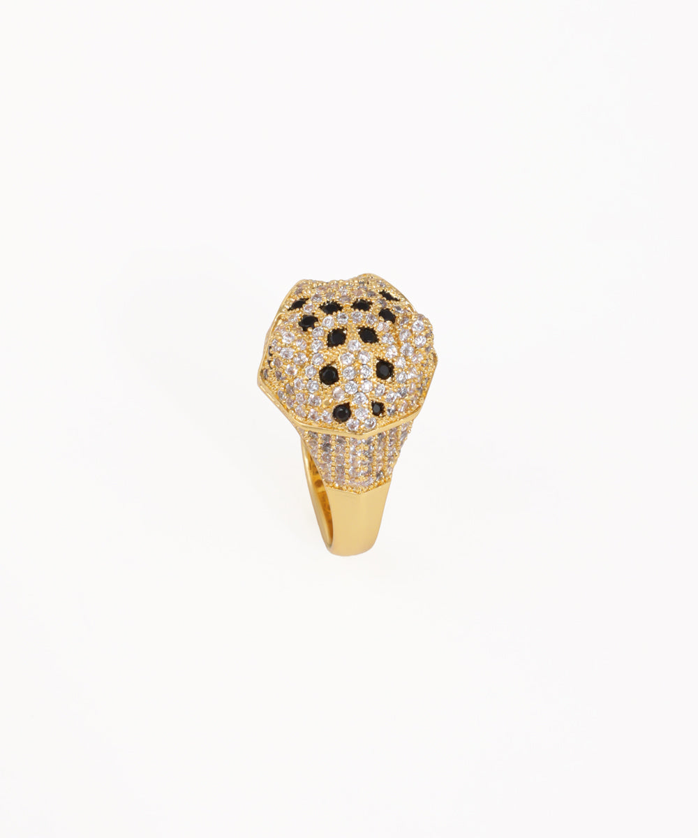 Sculptural Panther Head Statement Ring | Stylika