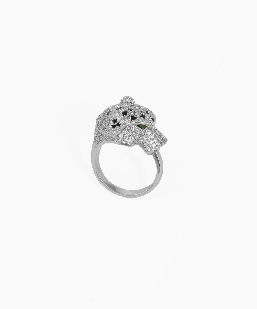 Sculptural Panther Head Statement Ring | Stylika