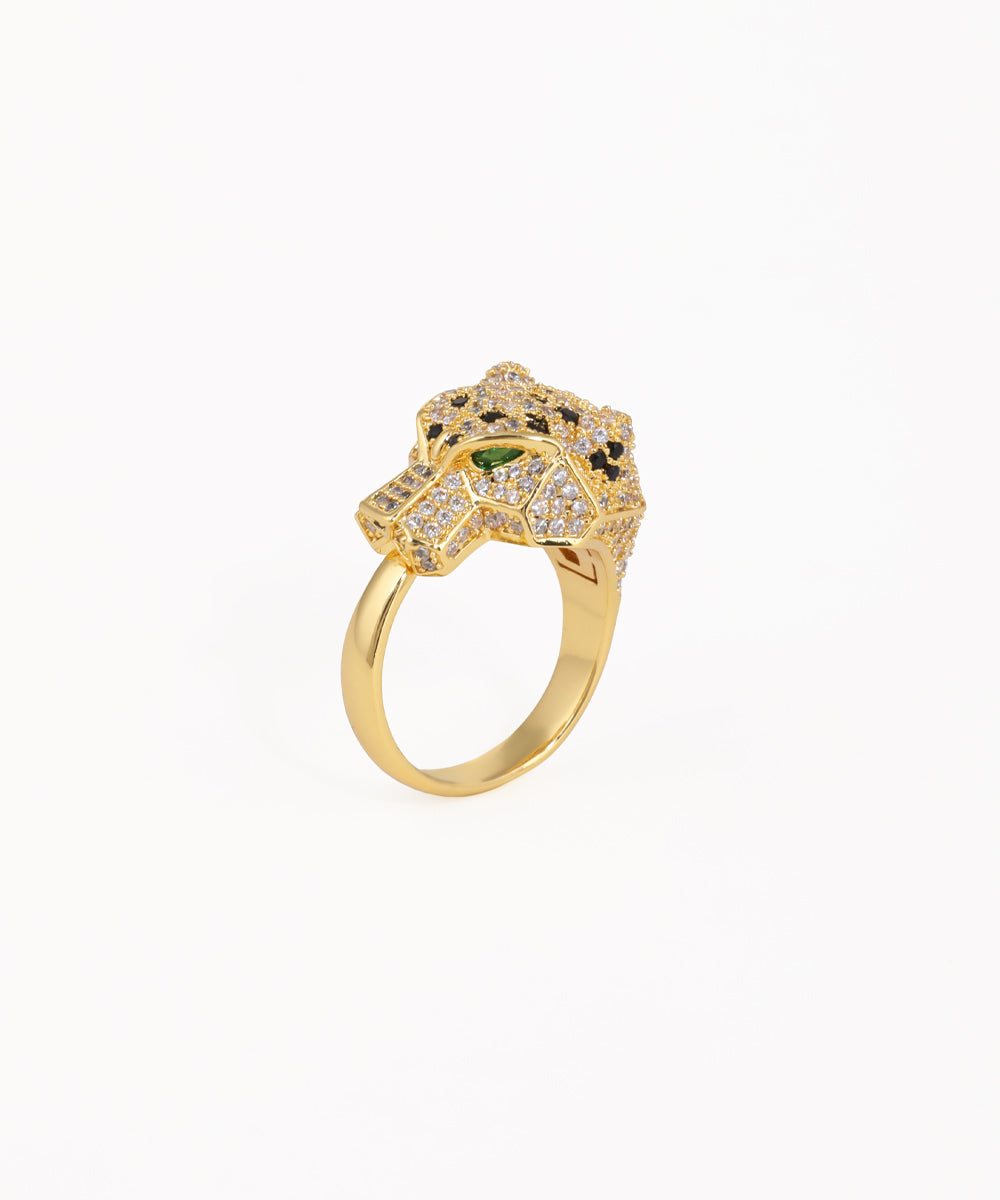 Sculptural Panther Head Statement Ring | Stylika