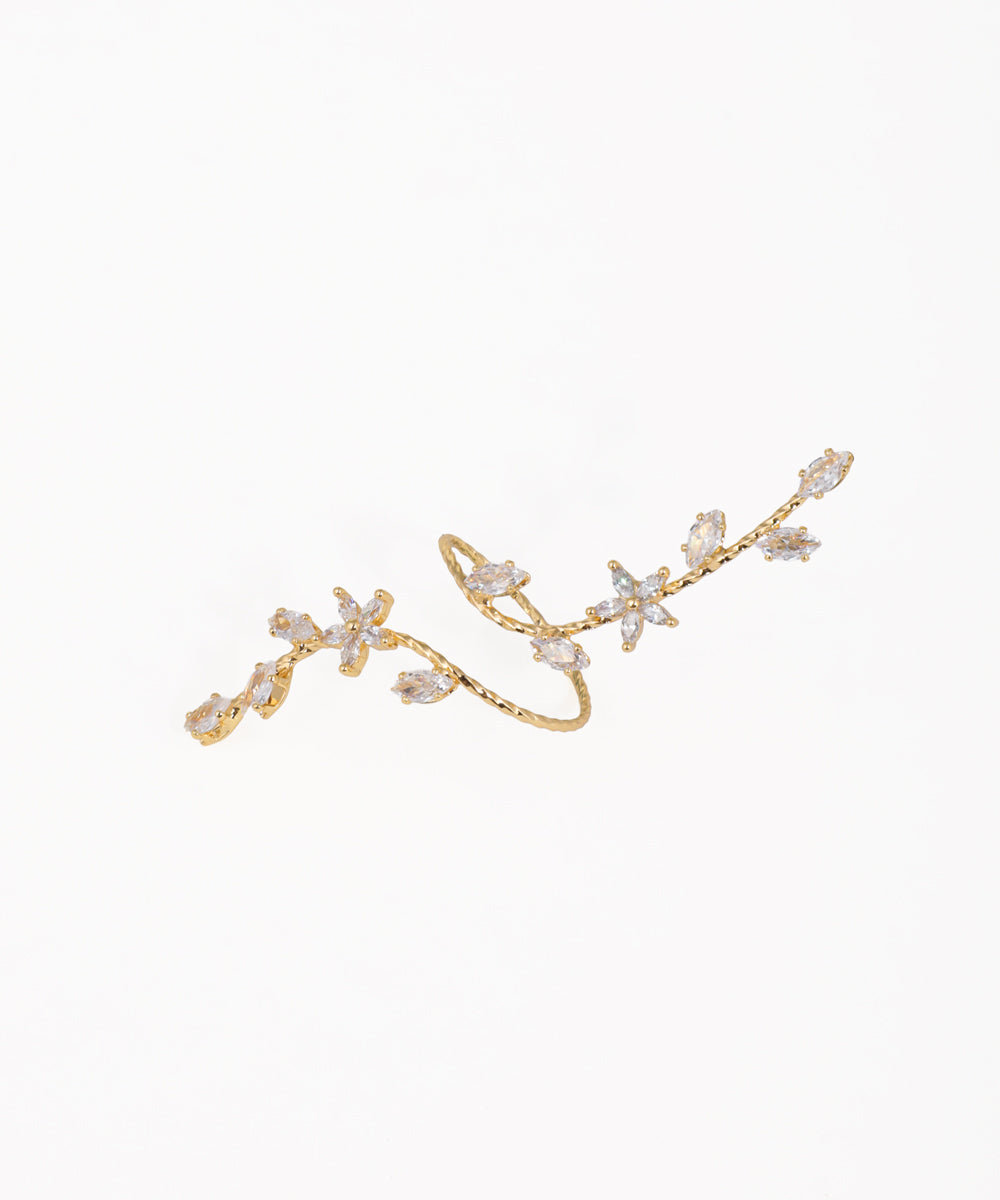 Twisted Vine Floral Sparkle Ring | Stylika