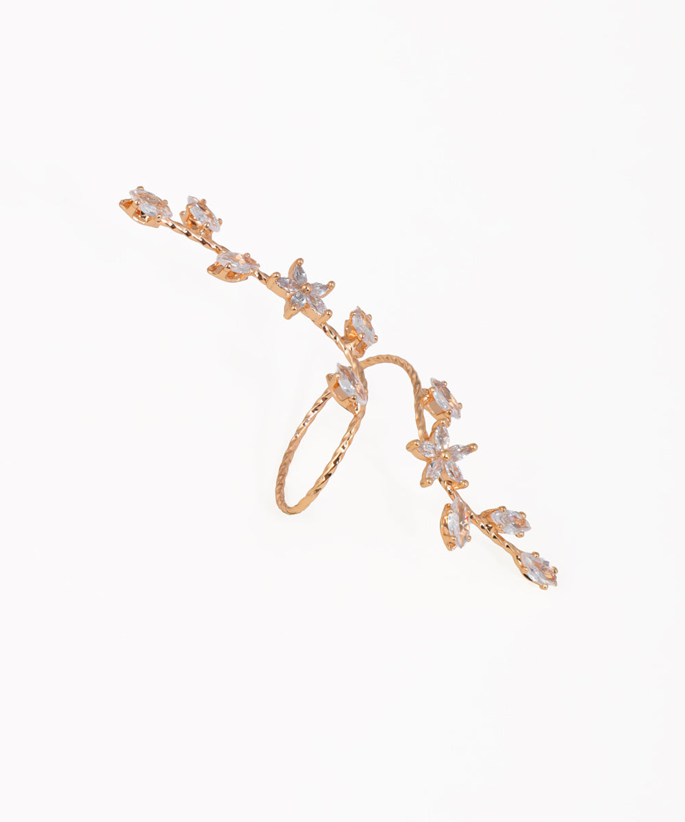 Twisted Vine Floral Sparkle Ring | Stylika