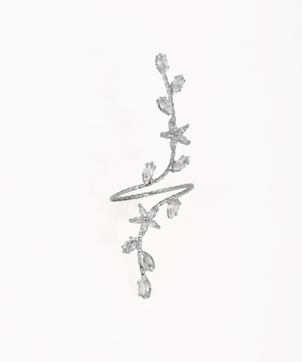 Twisted Vine Floral Sparkle Ring | Stylika