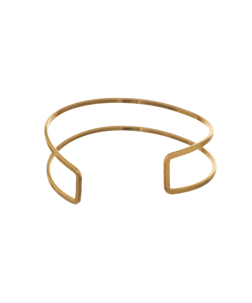 Sleek Minimalist Double Band Open Arm Cuff Design | Stylika