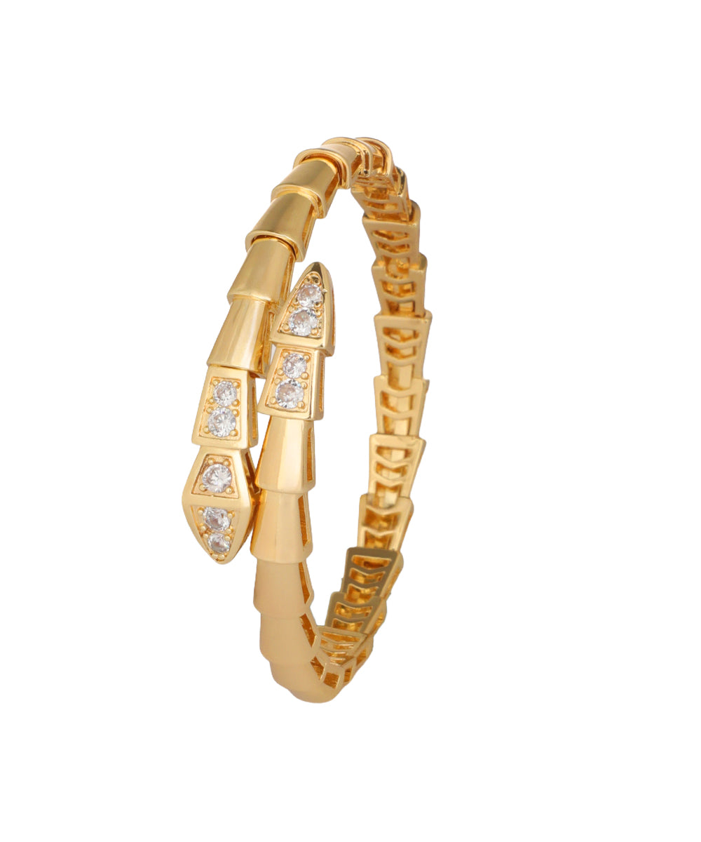 Snake Wrap Diamond Bangle Bracelet | Stylika