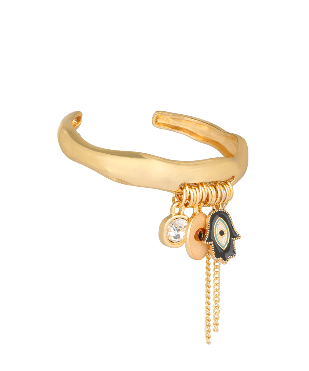 Hamsa Eye Charm Cuff Bracelet | Stylika