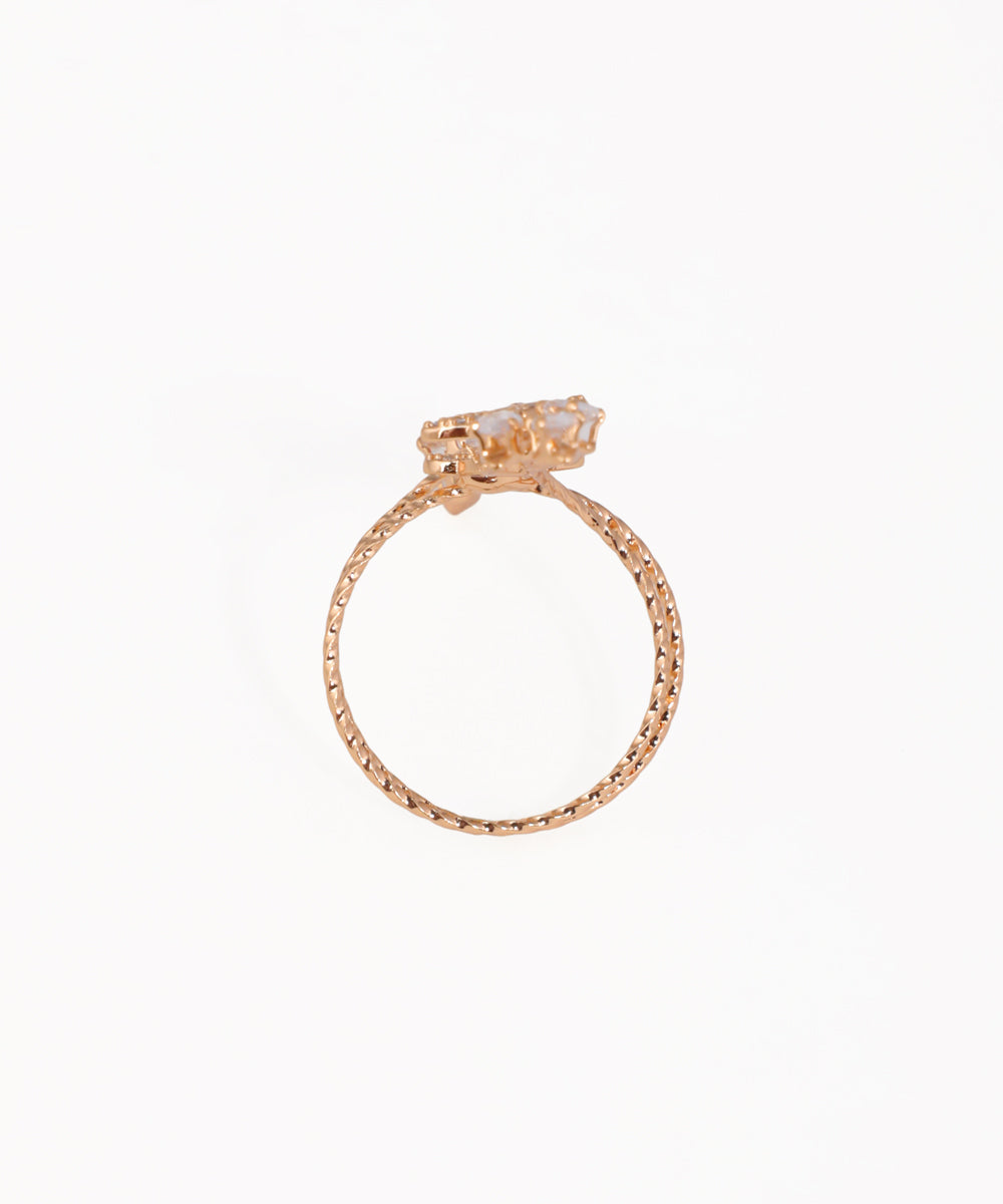 Sparkling Butterfly Vine Embellished Full-Finger Ring | Stylika