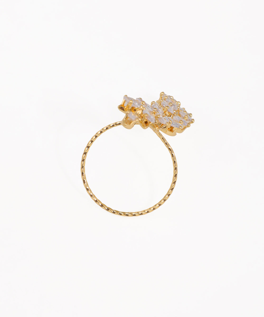 Nature-Inspired Sparkle Full Finger Adjustable Ring | Stylika