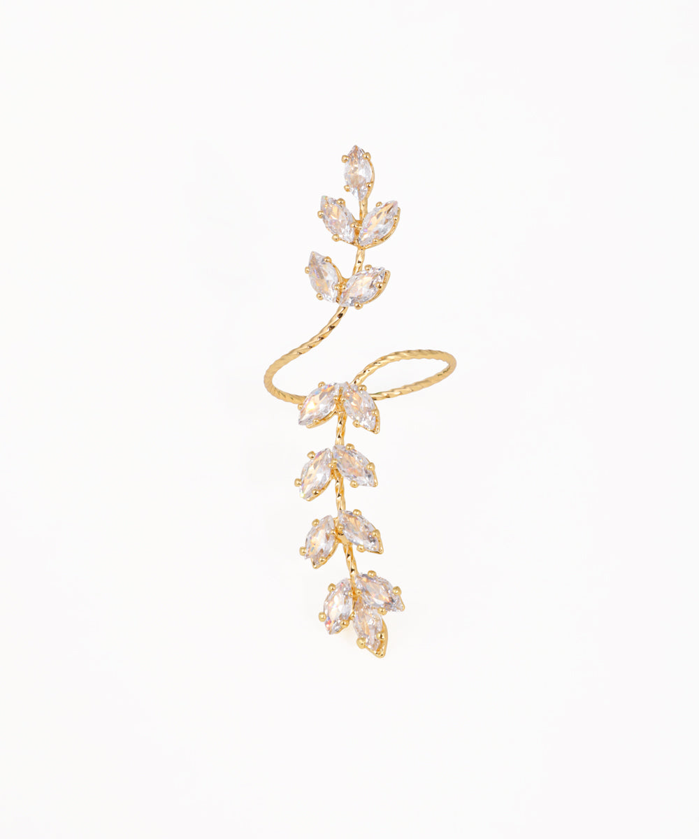 Nature-Inspired Sparkle Full Finger Adjustable Ring | Stylika