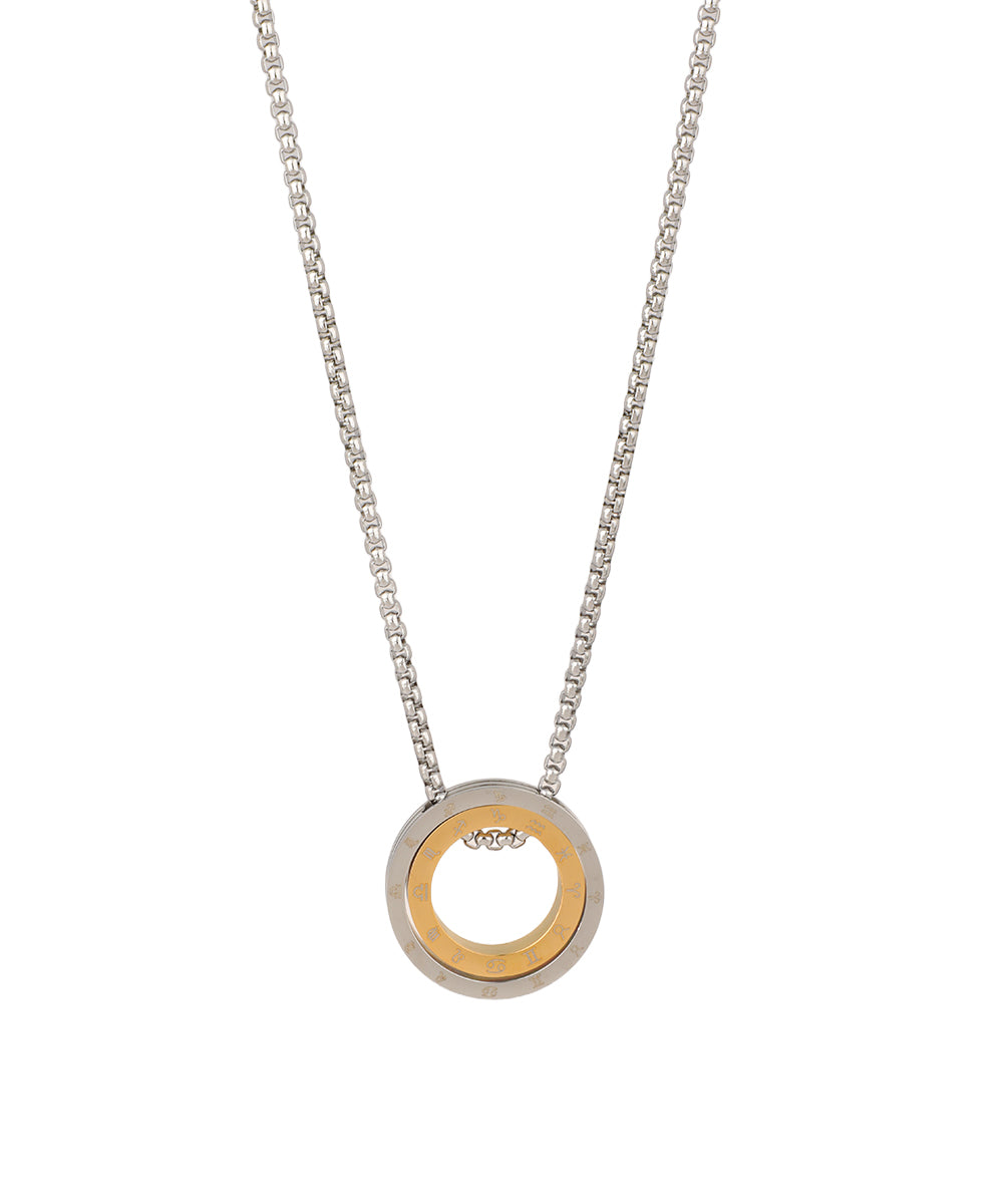 Dual-Tone Bearing Pendant Necklace | Stylika