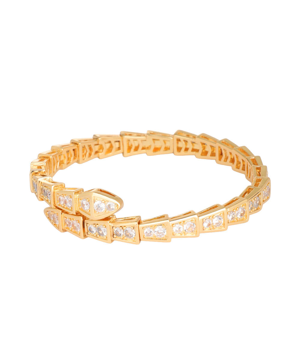 Crystal Snake Coil Bangle Bracelet | Stylika
