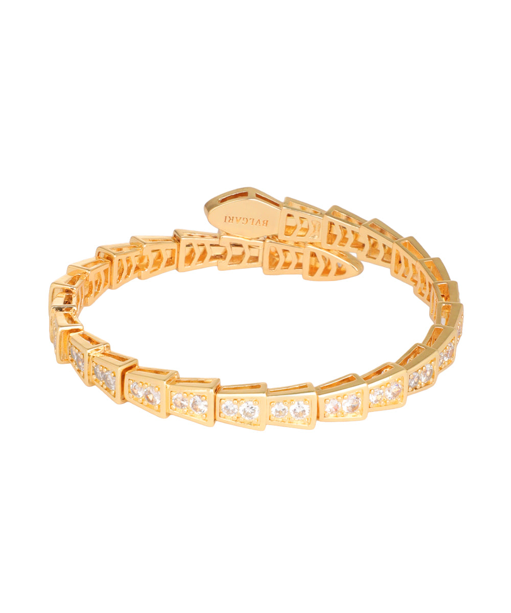 Crystal Snake Coil Bangle Bracelet | Stylika