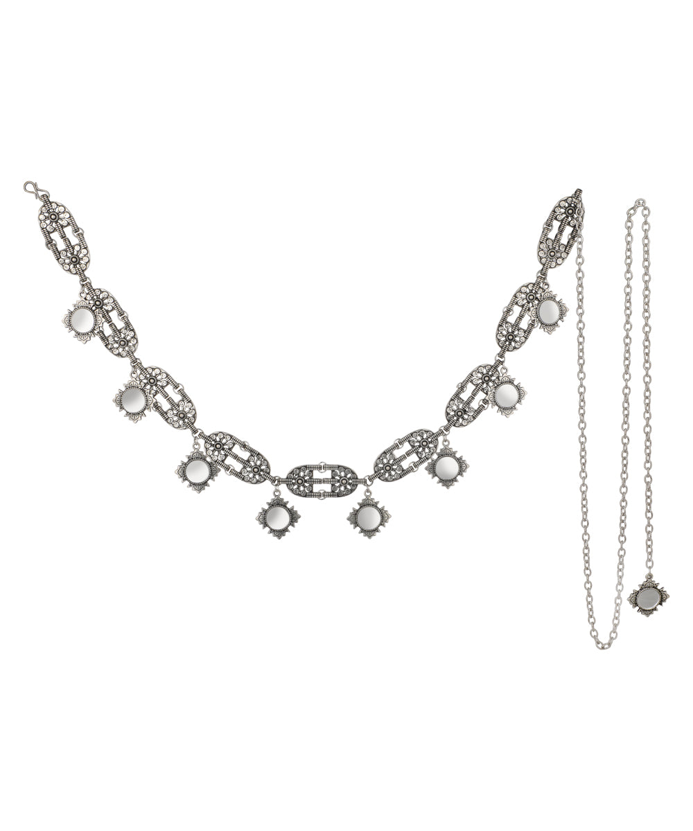 Floral Mirror Motif Ox Waist Chain | Stylika