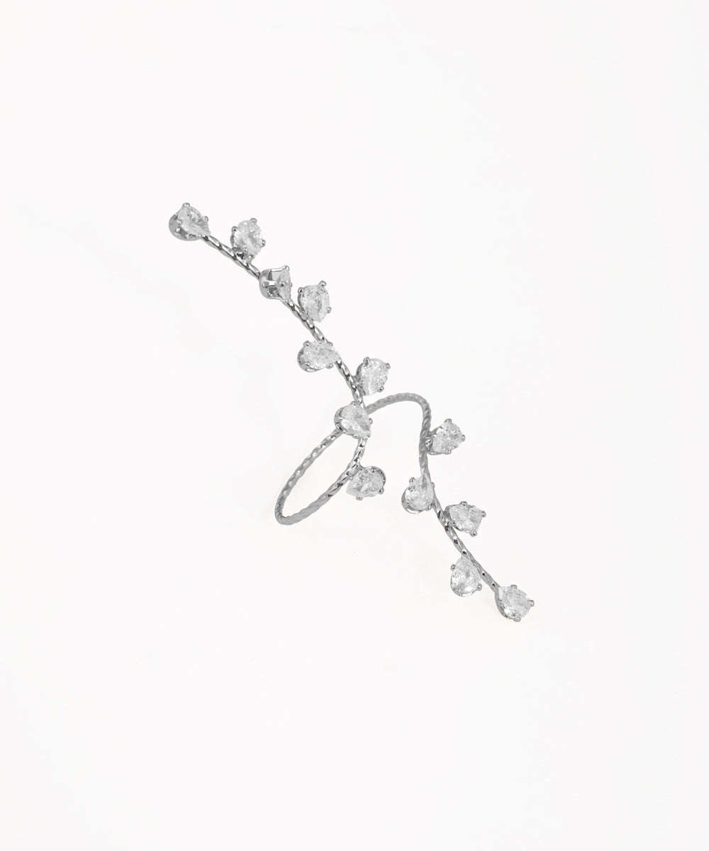 Artisan-Crafted Sparkling Vine Wrap Statement Ring | Stylika