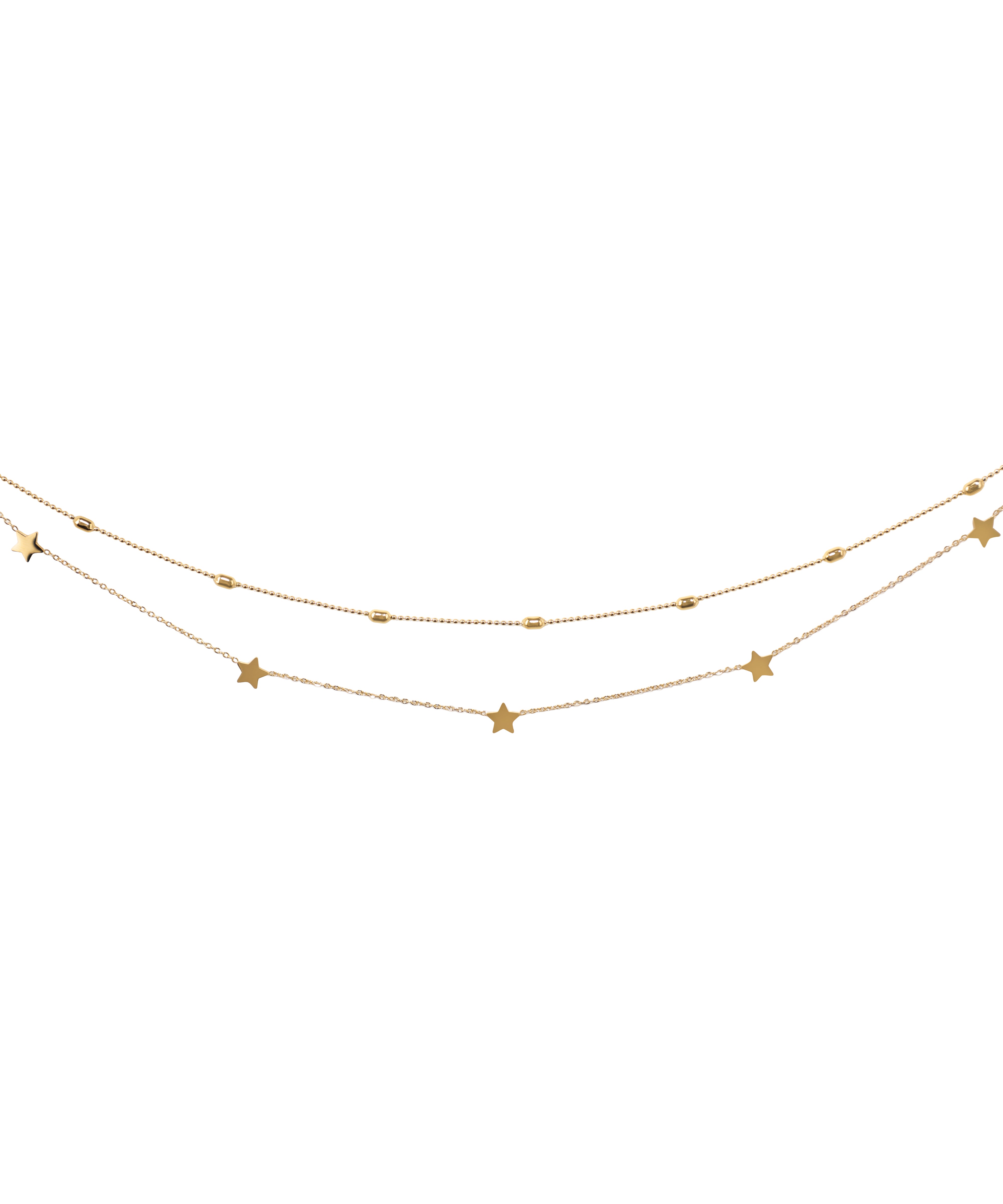 Minimalist Star & Bead Layered Waist Chain with Extender | Stylika