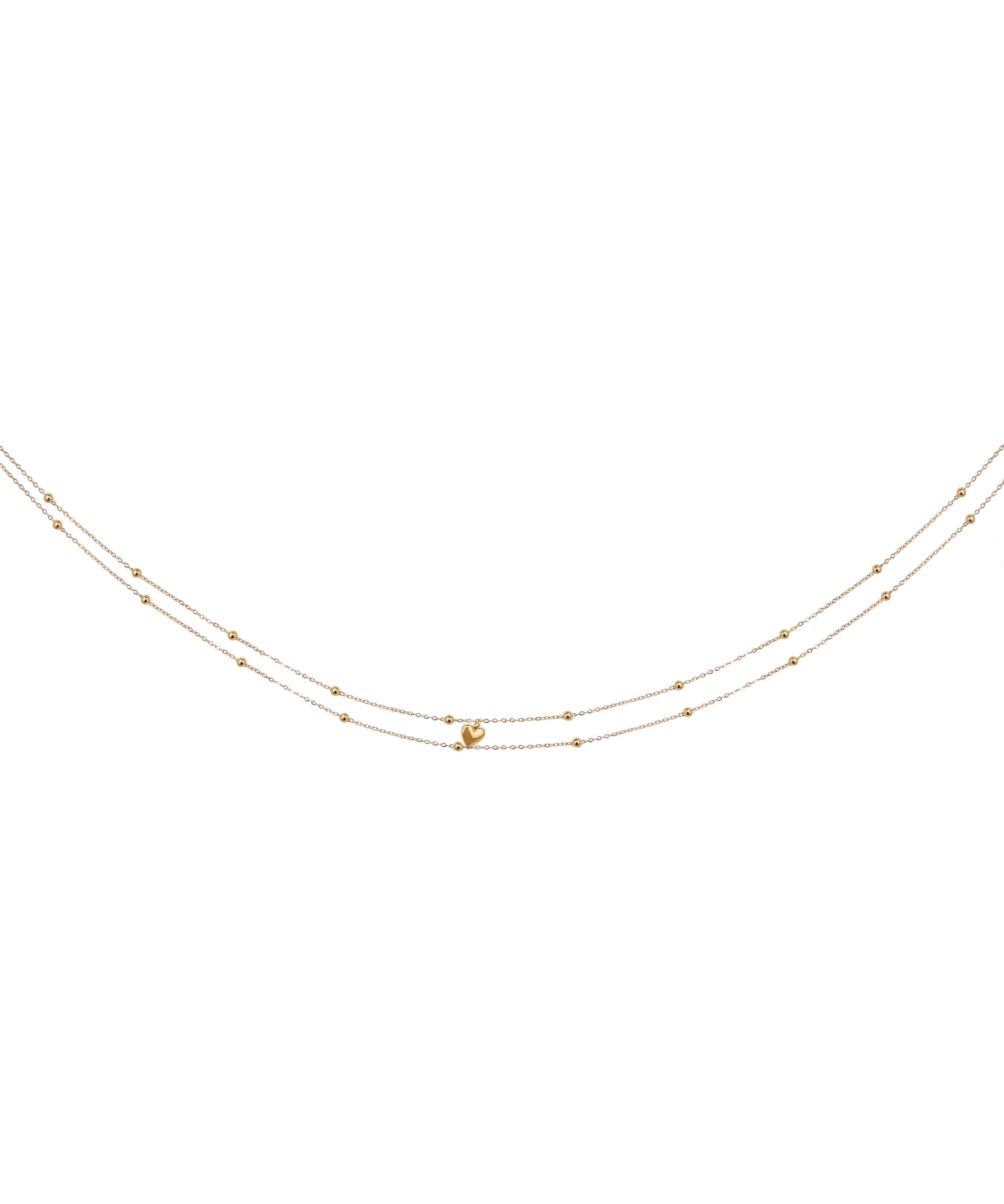 Delicate Layered Beaded Waist Chain with Heart Charm | Stylika