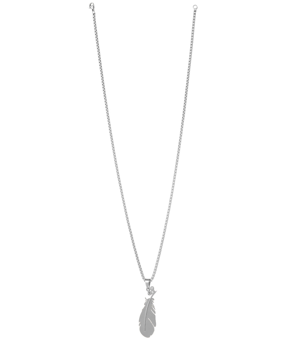 Split Feather Pendant Necklace | Stylika