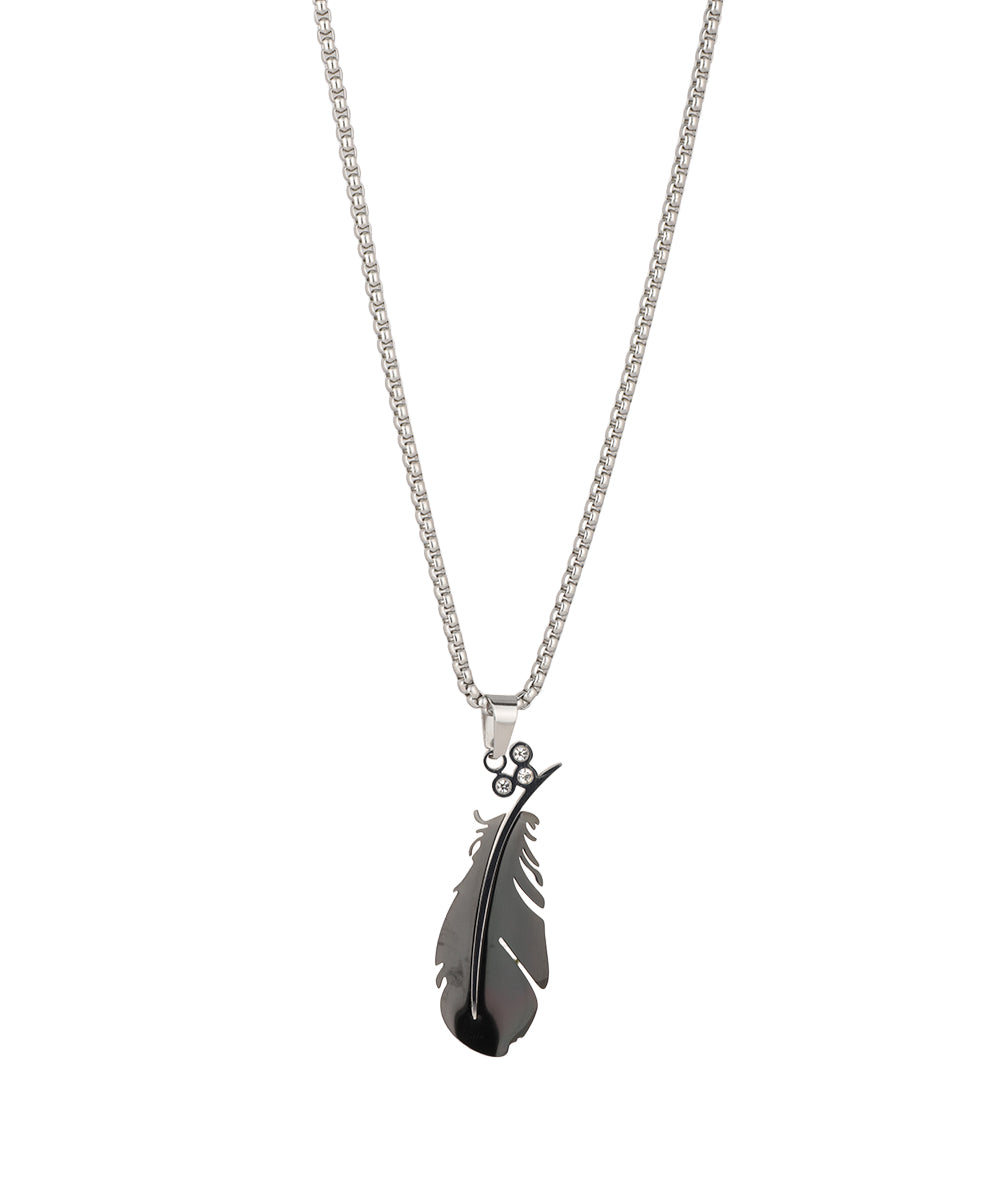 Split Feather Pendant Necklace | Stylika