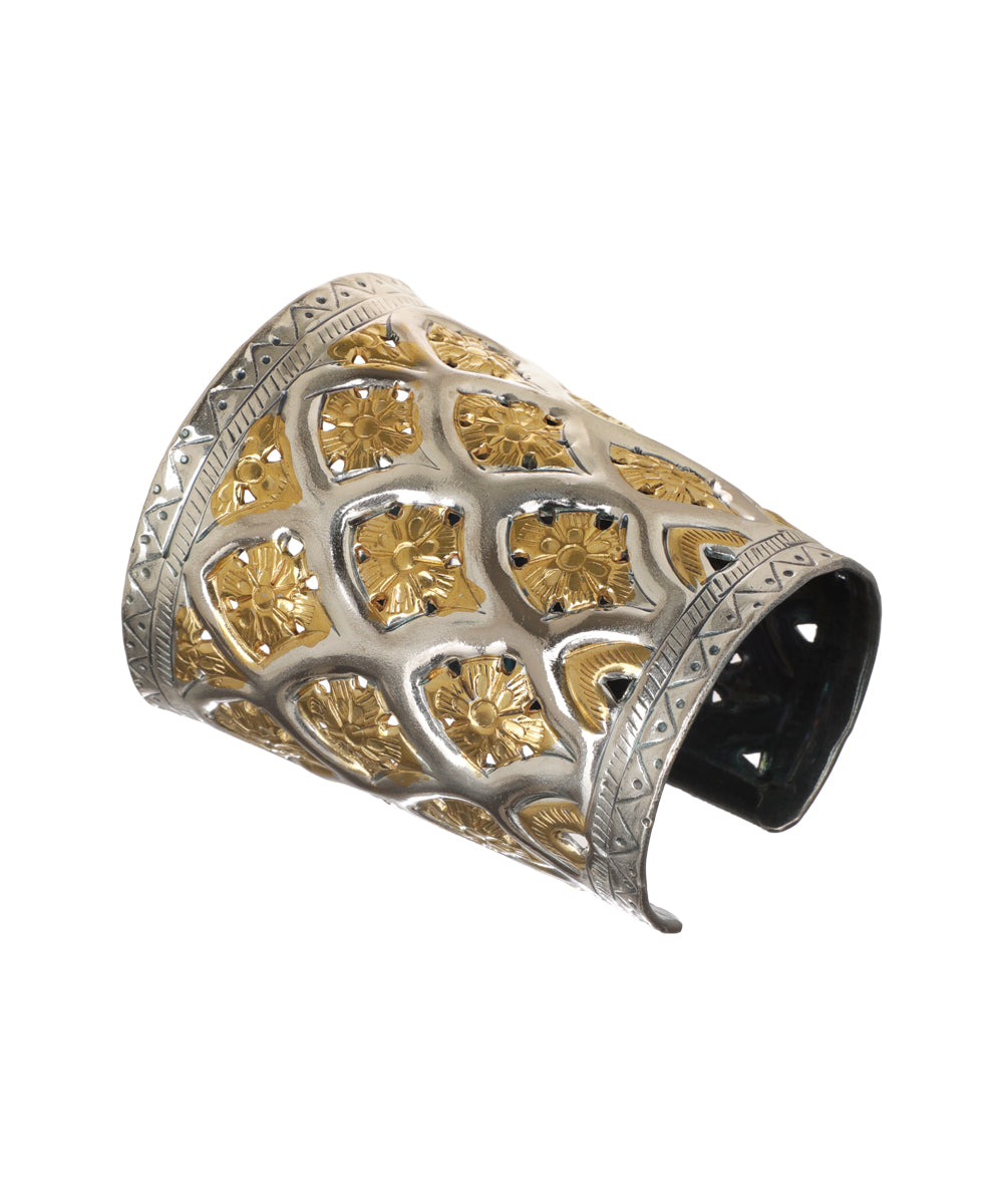 Floral Cutwork Oxidised Cuff Bracelet | Stylika