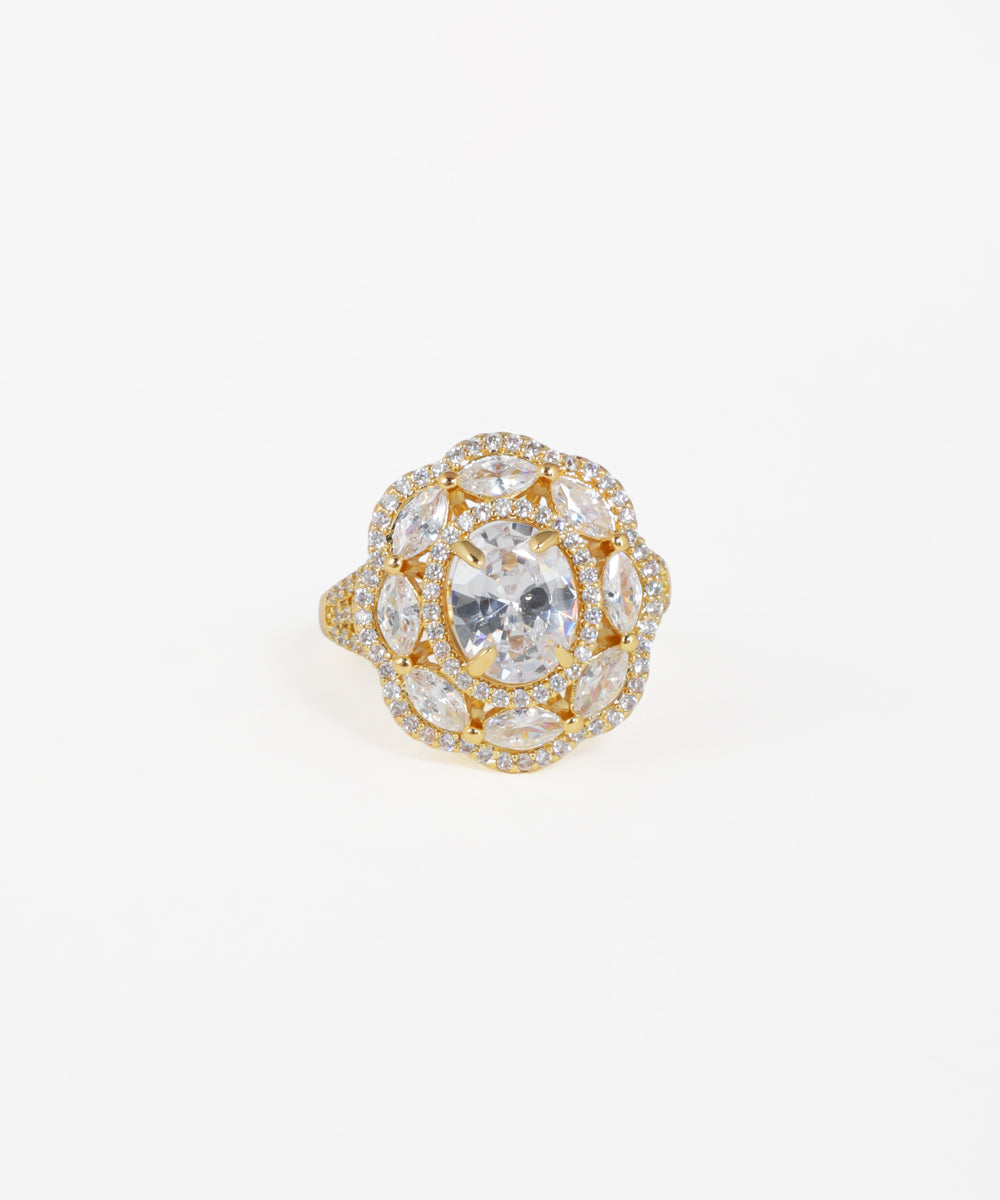 Marquise Halo Cluster Statement Ring | Stylika