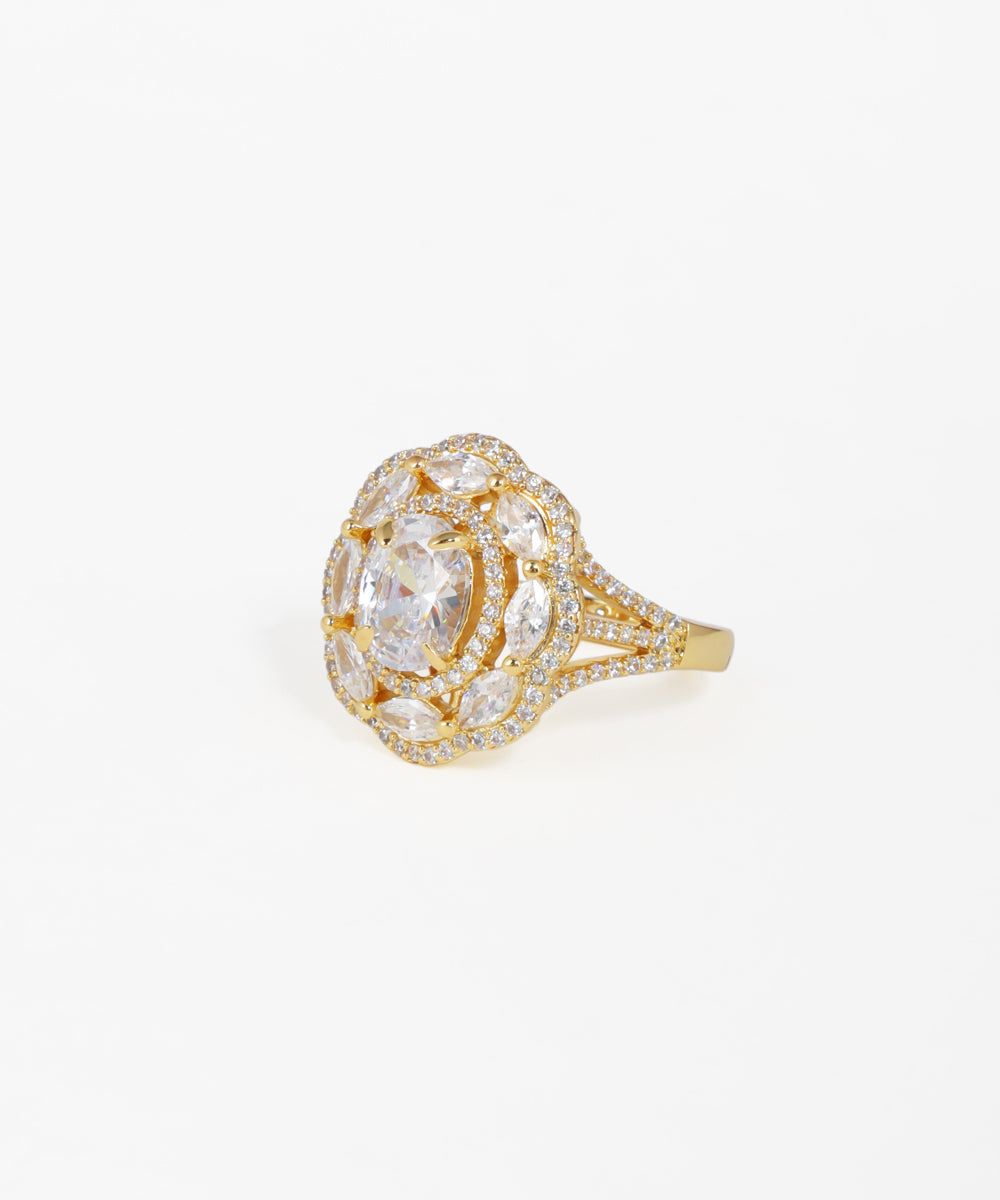 Marquise Halo Cluster Statement Ring | Stylika