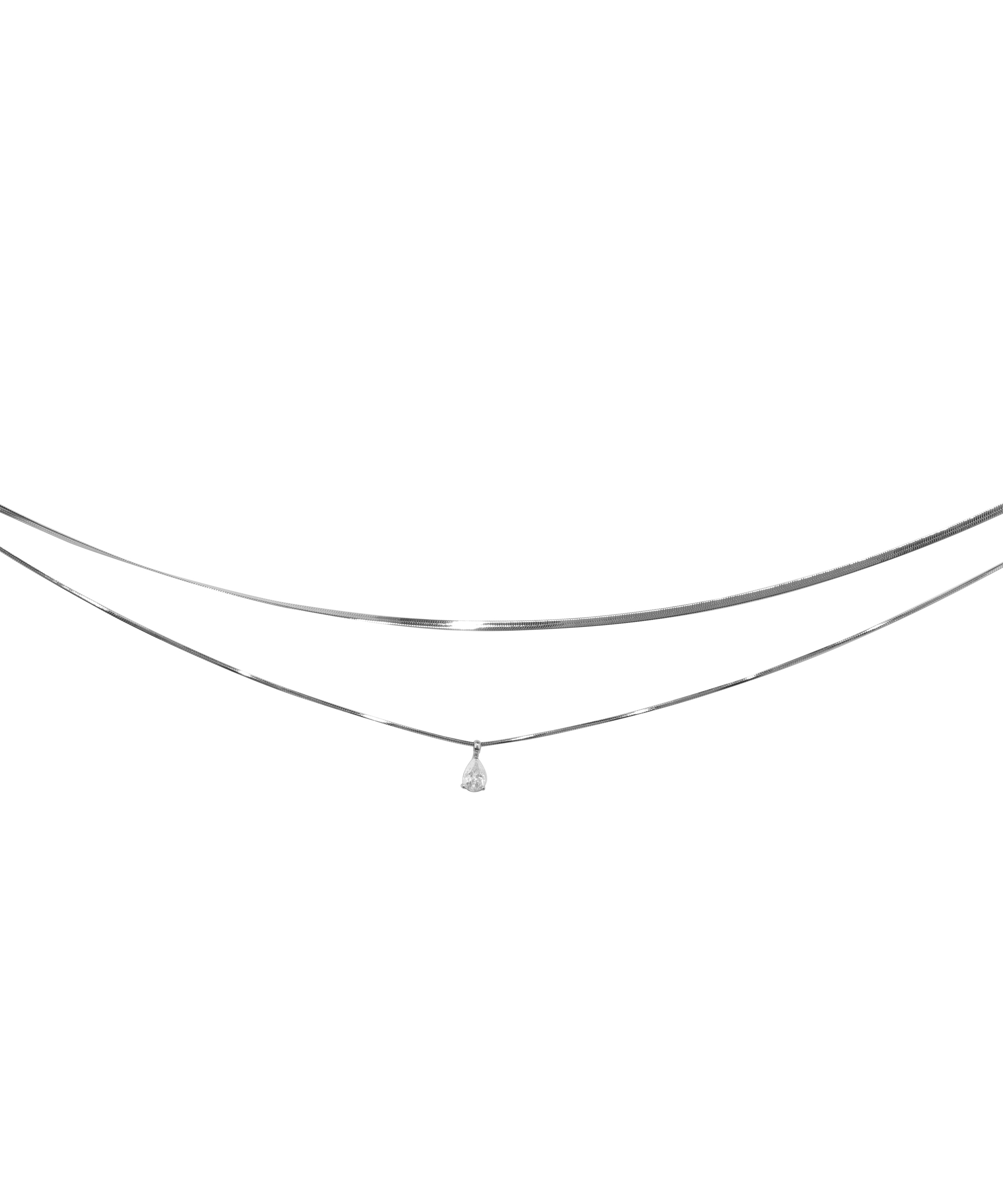 Minimalist Layered Waist Chain with Single Stone Drop | Stylika