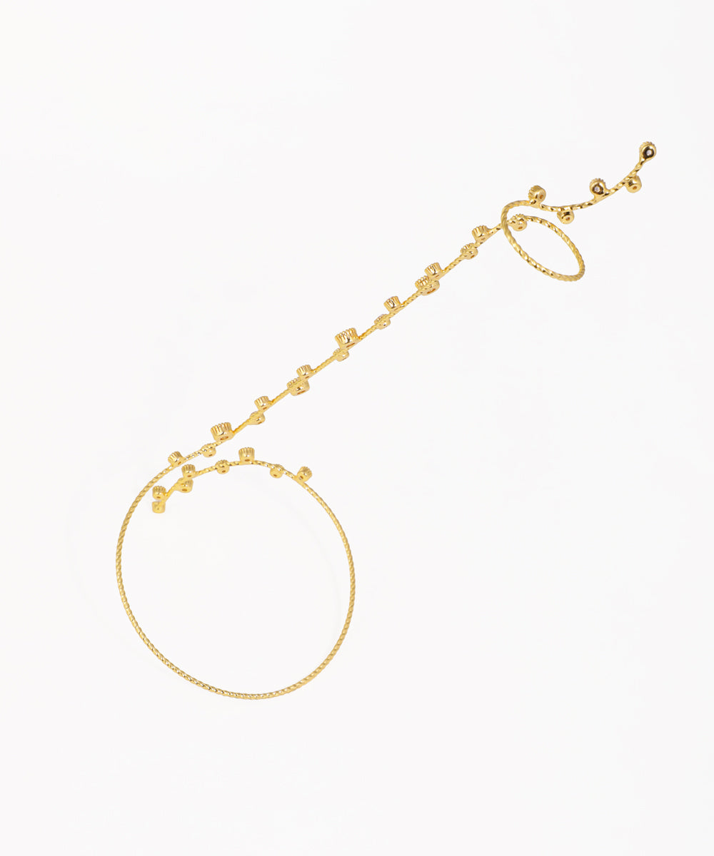 Sculptural Winding Sparkle Hand Cuffs | Stylika
