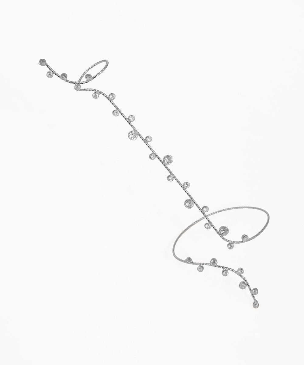 Sculptural Winding Sparkle Hand Cuffs | Stylika