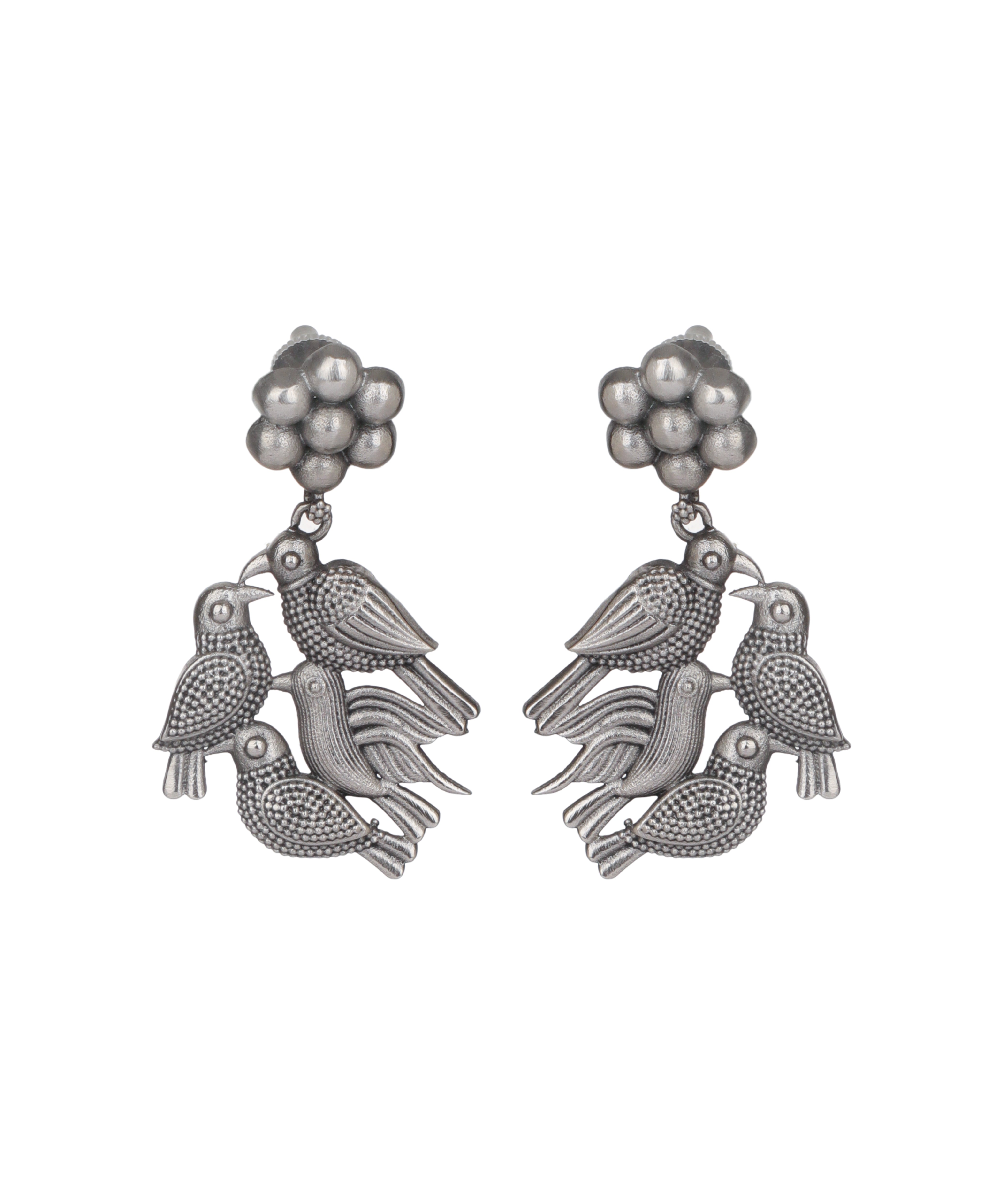Bird Motif Oxidised Statement Necklace Set | Stylika