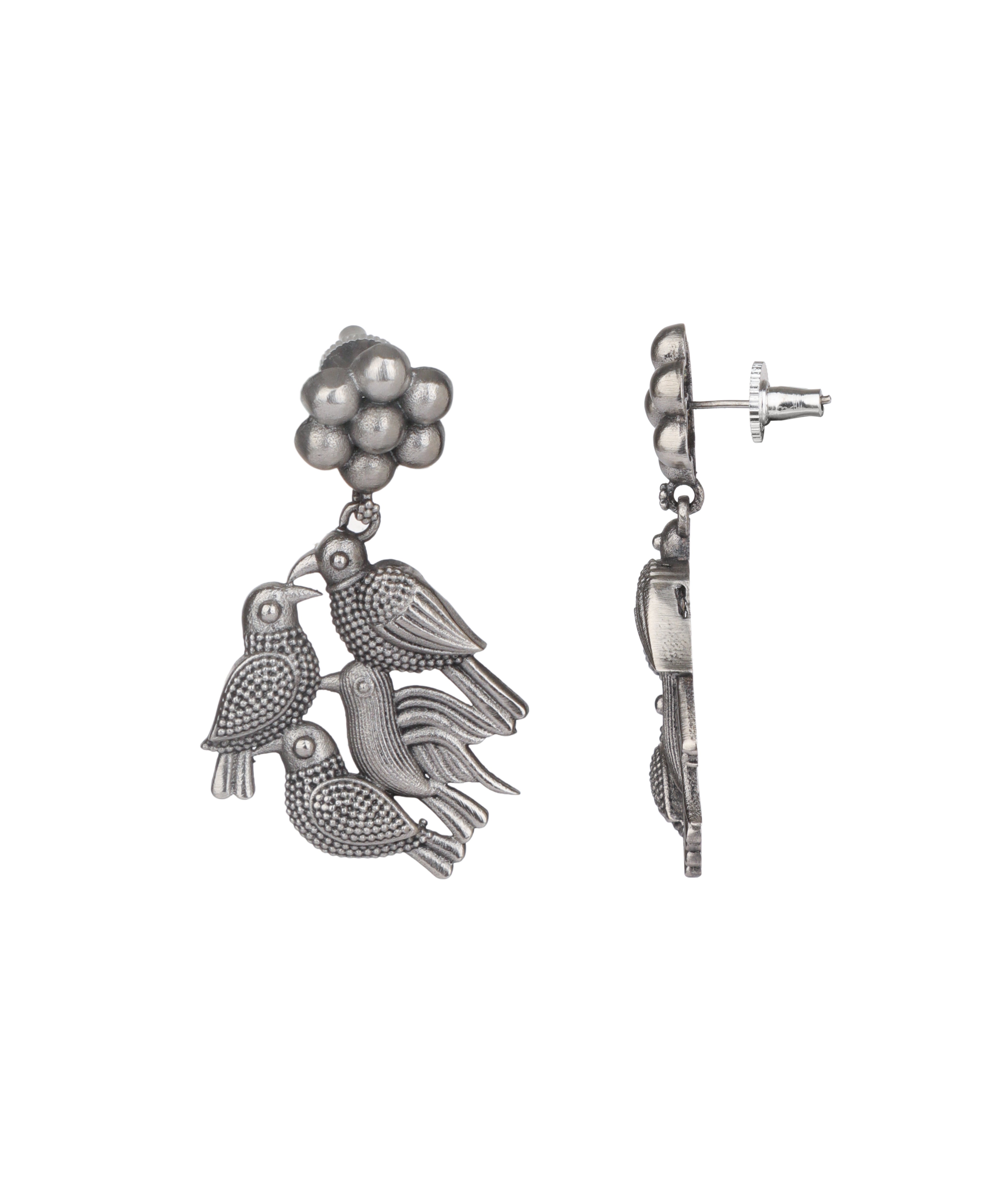 Bird Motif Oxidised Statement Necklace Set | Stylika