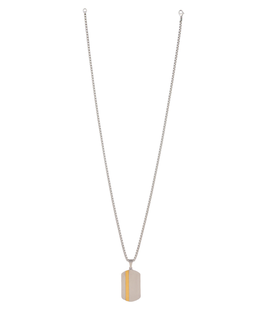 Offset Stripe Tag Pendant Necklace | Stylika
