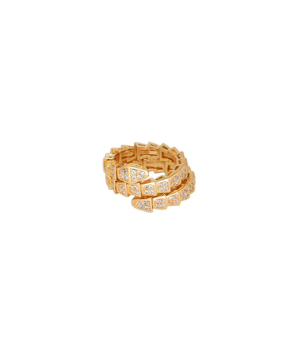 Snake with Crystal Armour Ring | Stylika