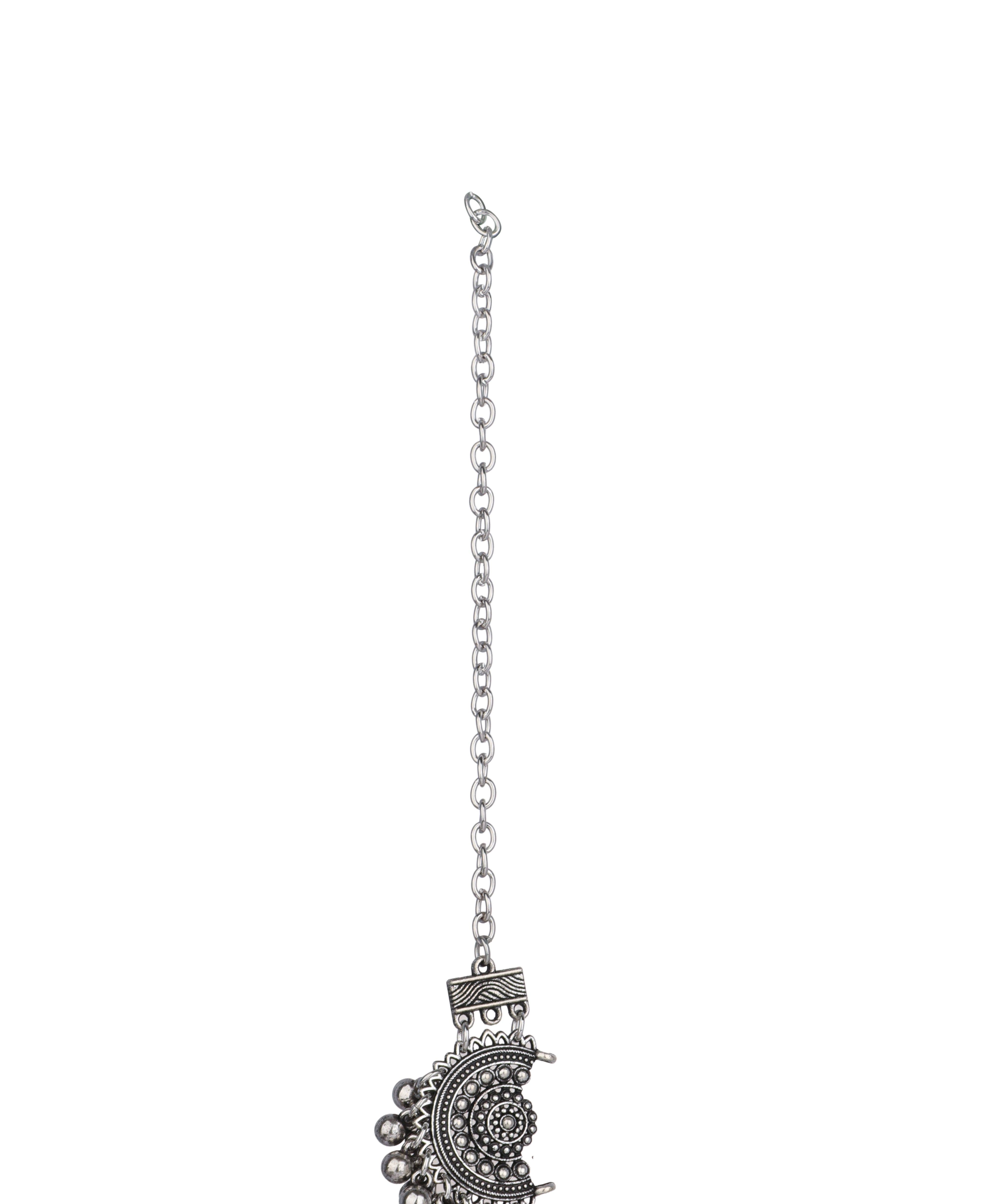 Crescent Jhumki Oxidised Necklace Set | Stylika