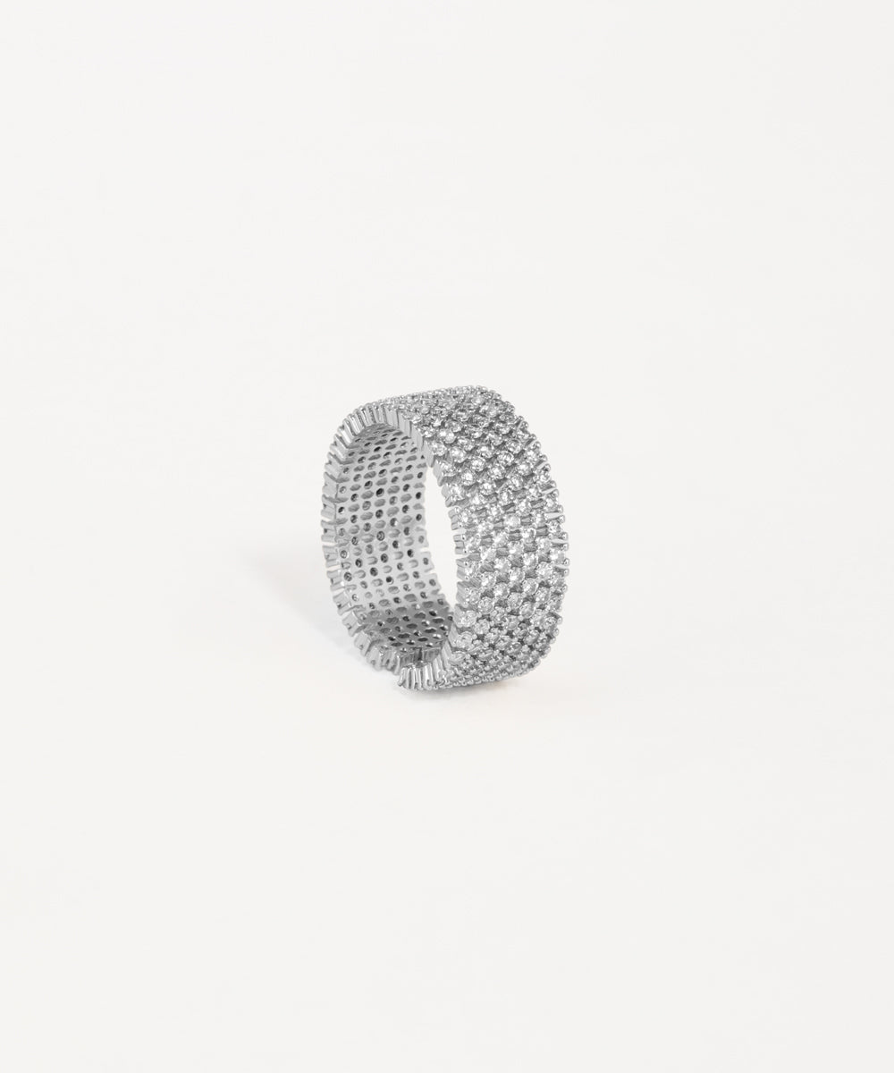 Multi-Row Pavé Band Ring | Stylika