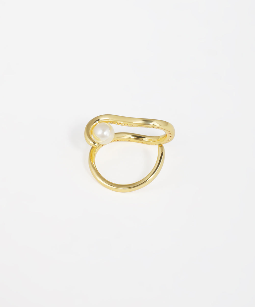 Pearl Loop Statement Ring | Stylika