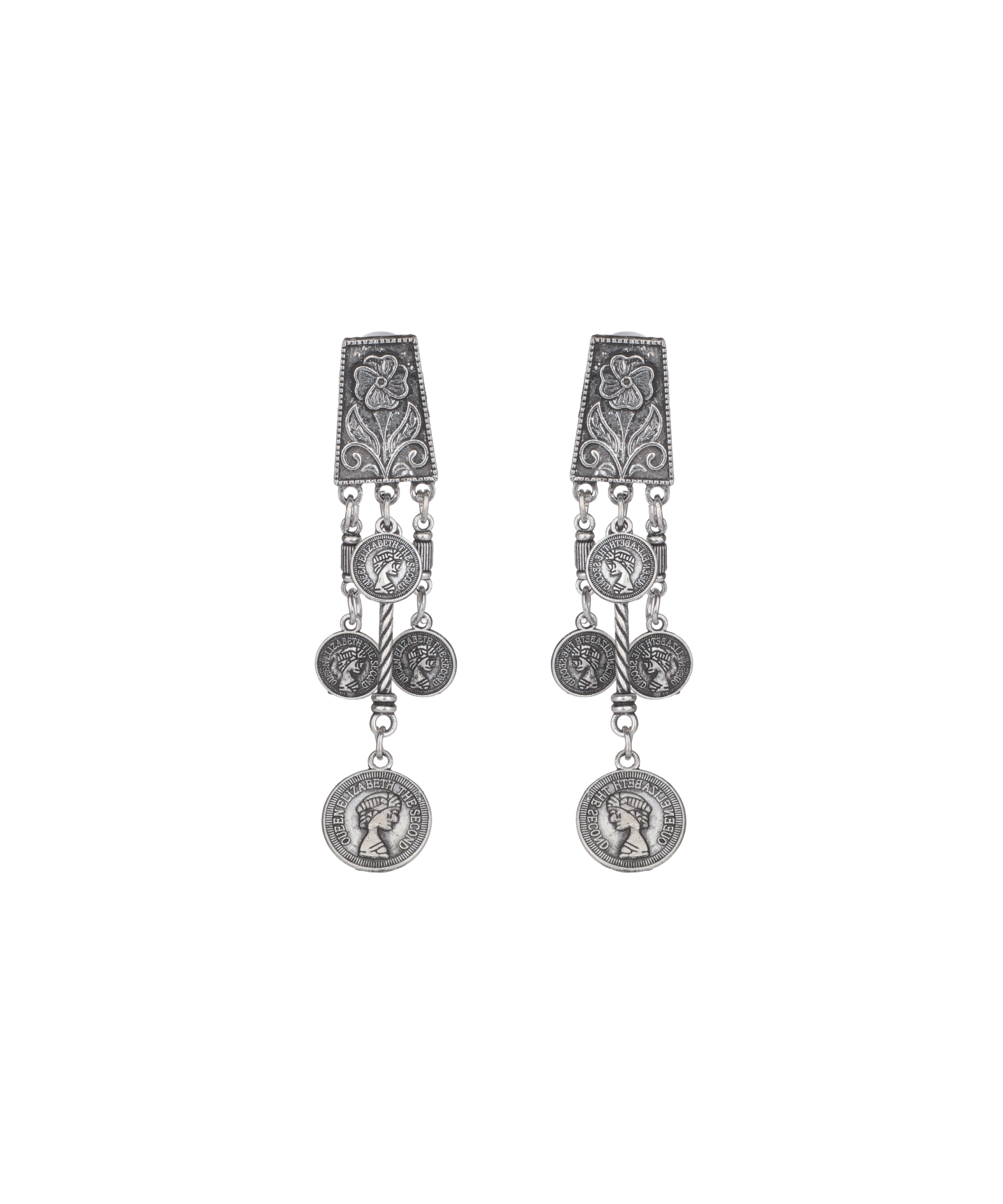 Scroll Panel Coin Necklace Set | Stylika