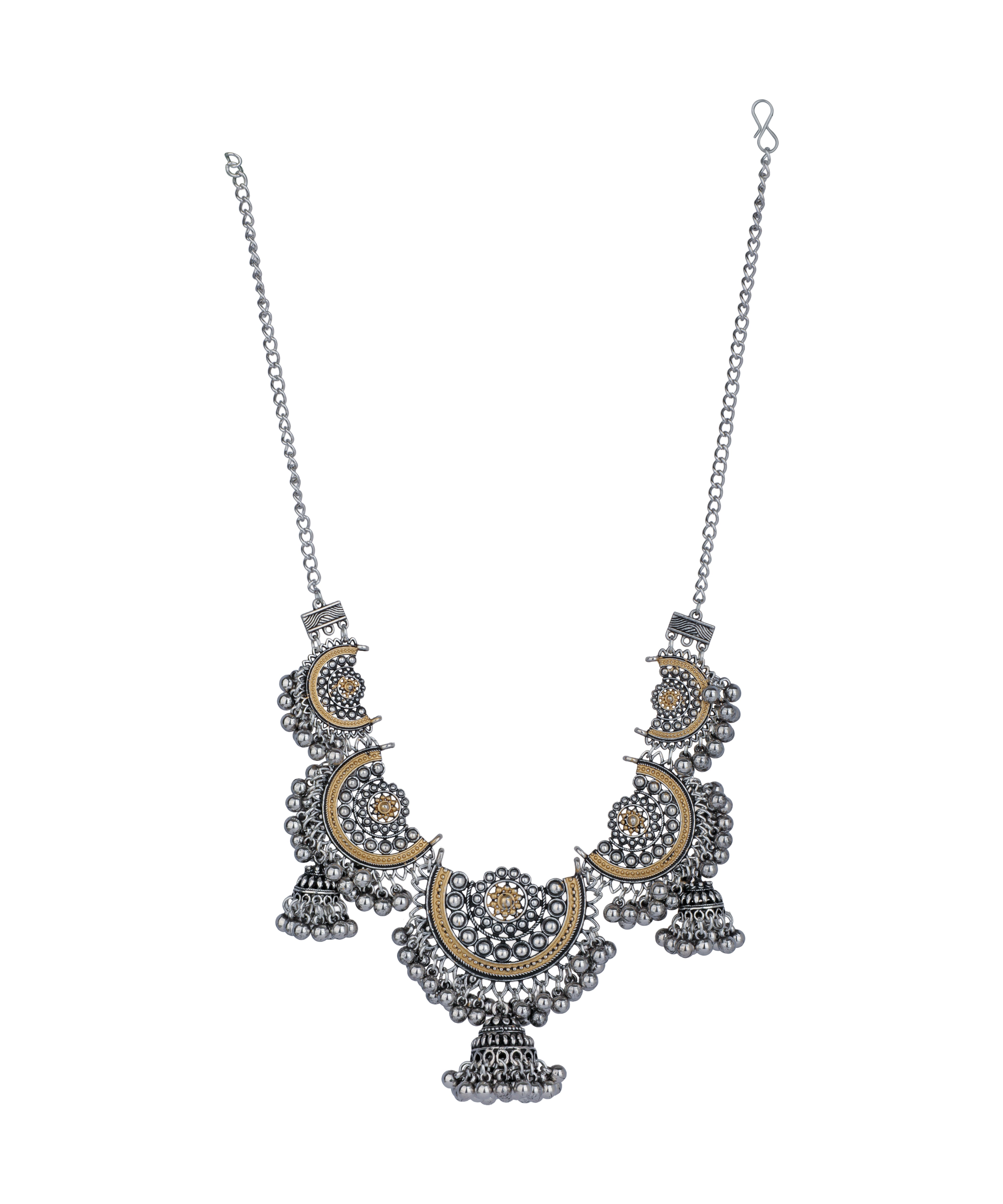 Celestial Arc Oxidised Necklace Set | Stylika