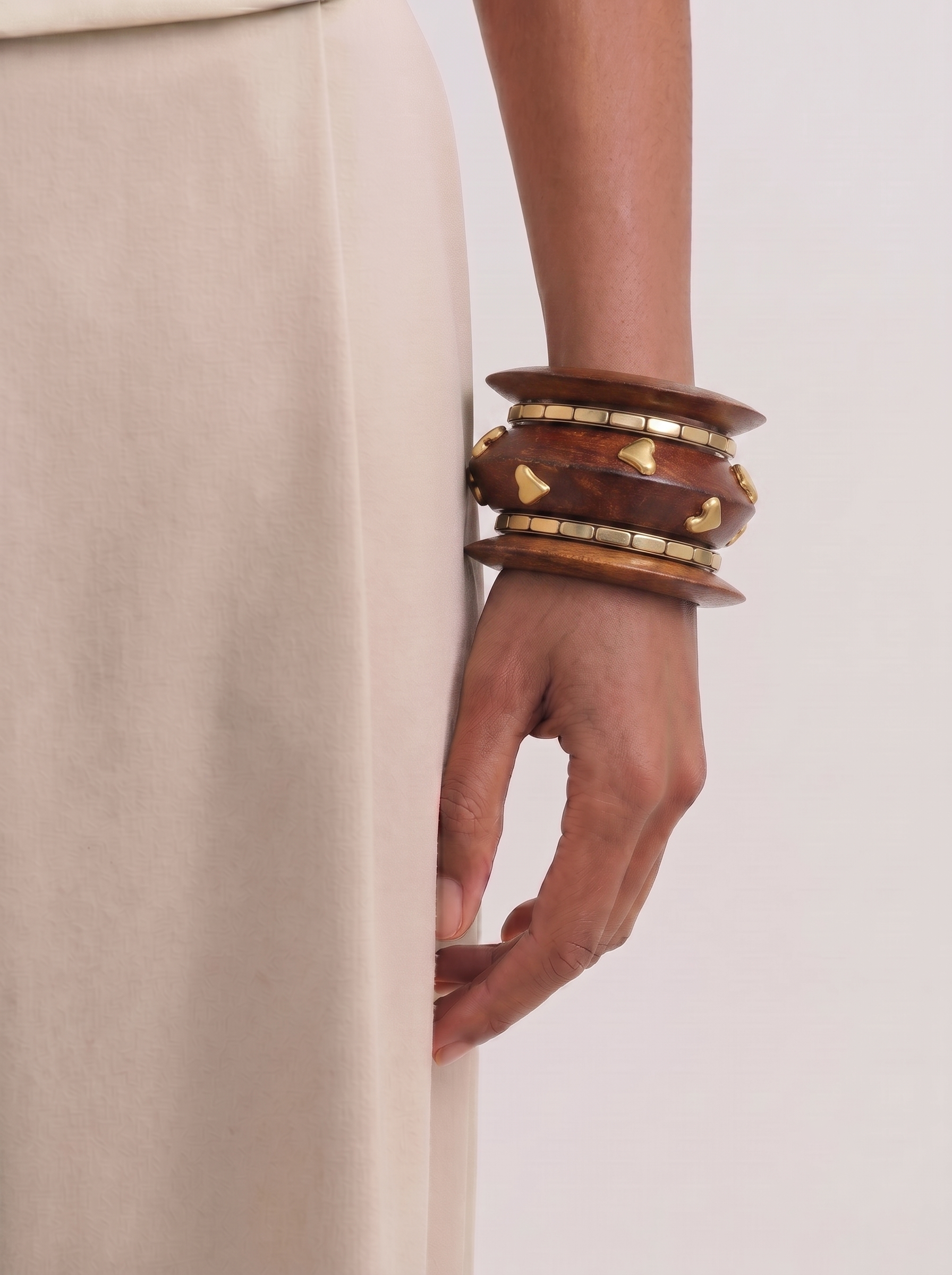 Artisan Wooden Kada Stacked Bangles | Stylika