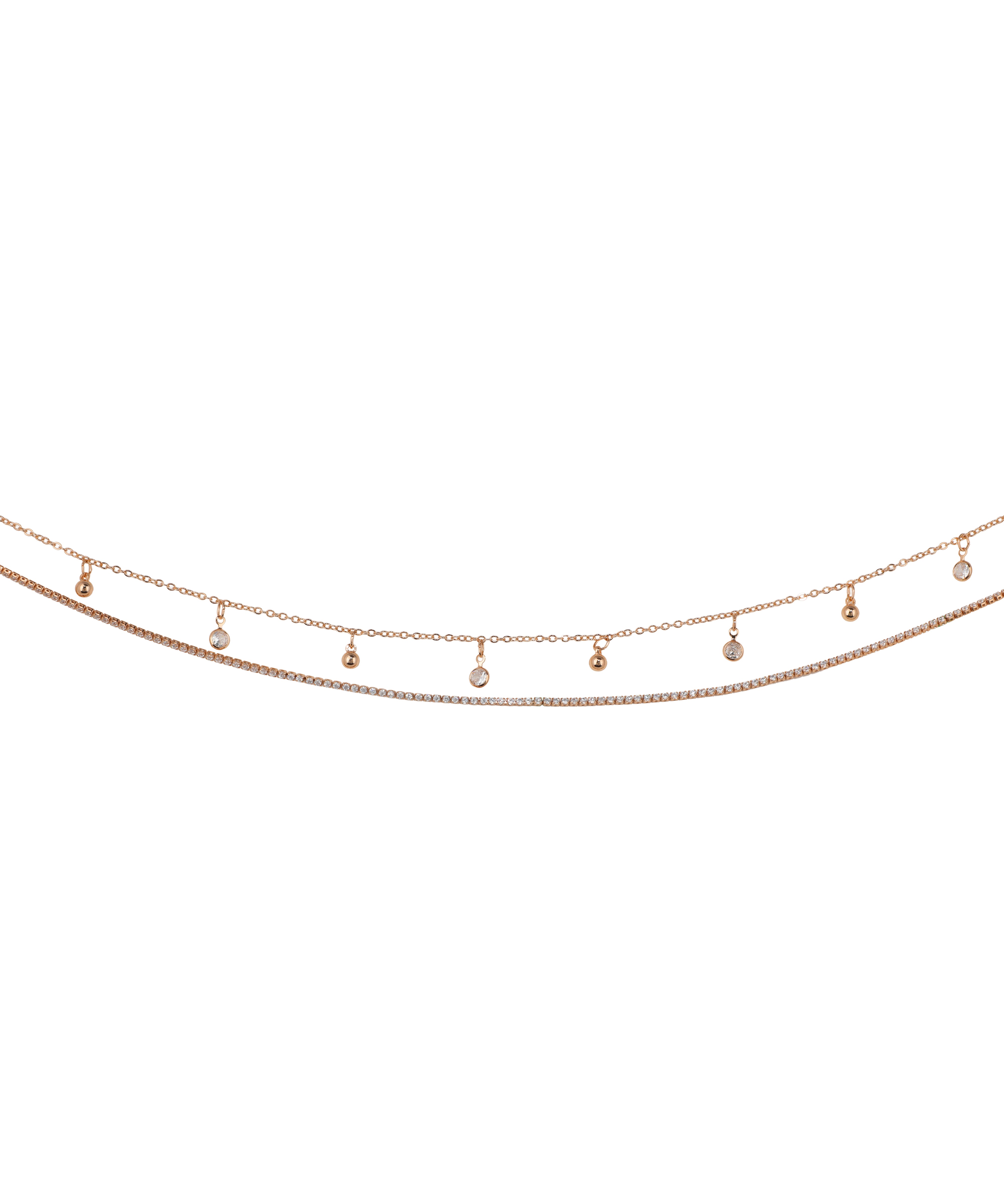 Layered Dainty Waist Chain with Sparkle Drops | Stylika