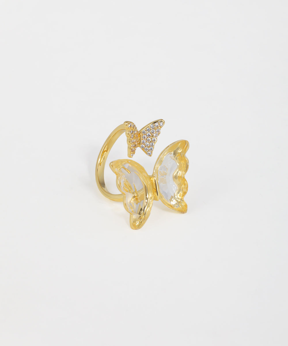 Double Butterfly Open Design Ring | Stylika
