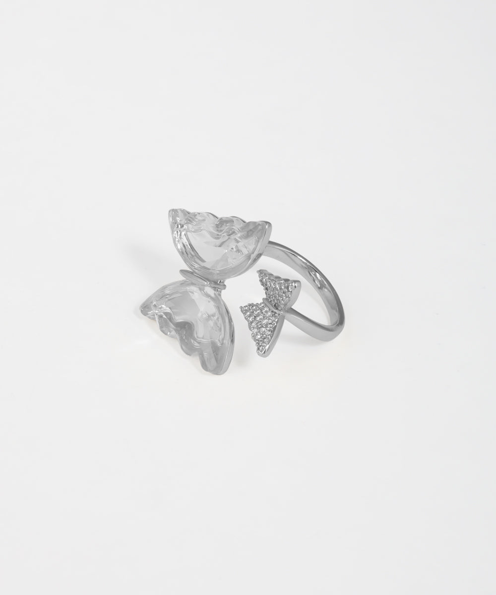 Double Butterfly Open Design Ring | Stylika