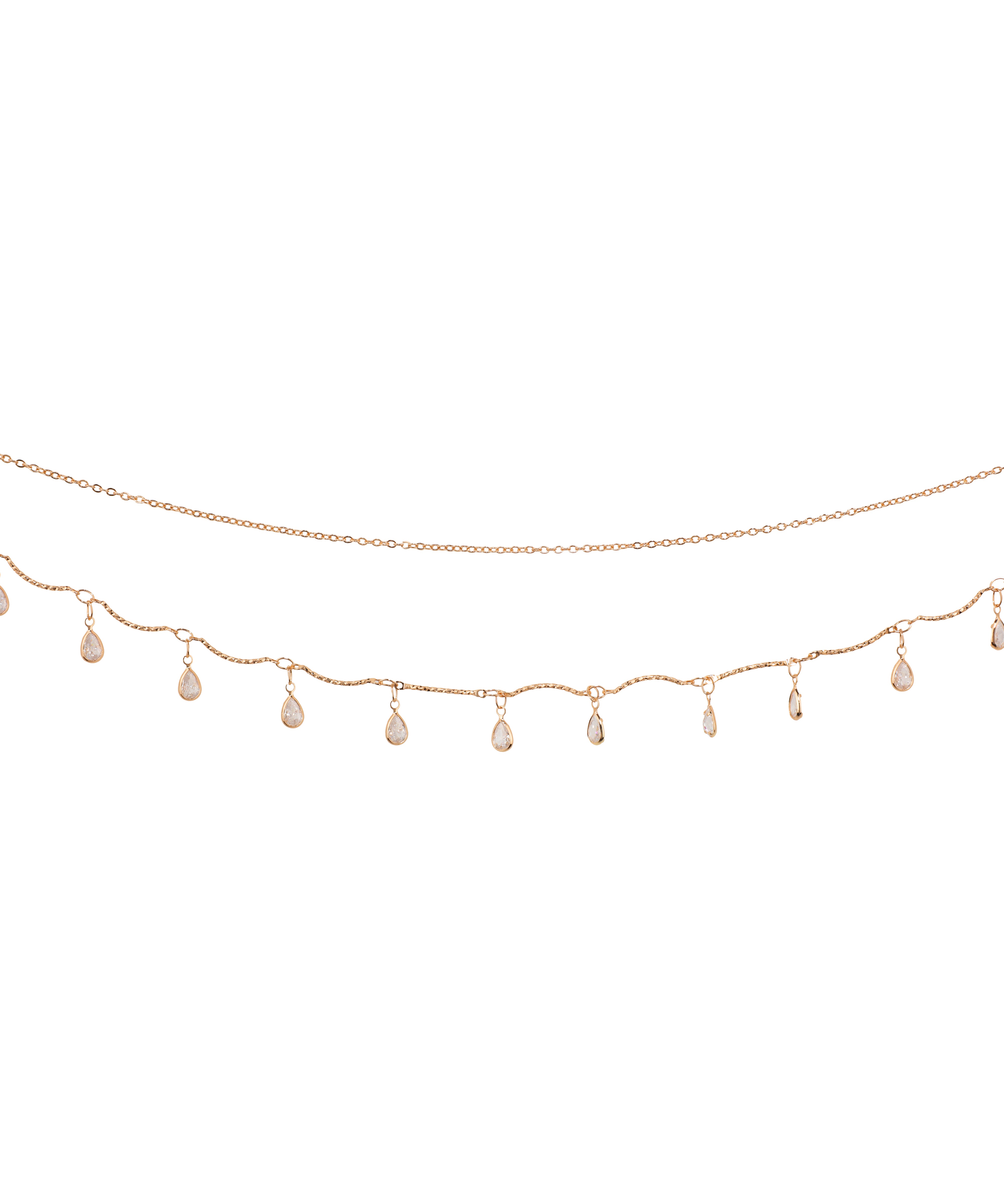 Two-Tiered Dainty Drop Accent Waist Chain | Stylika