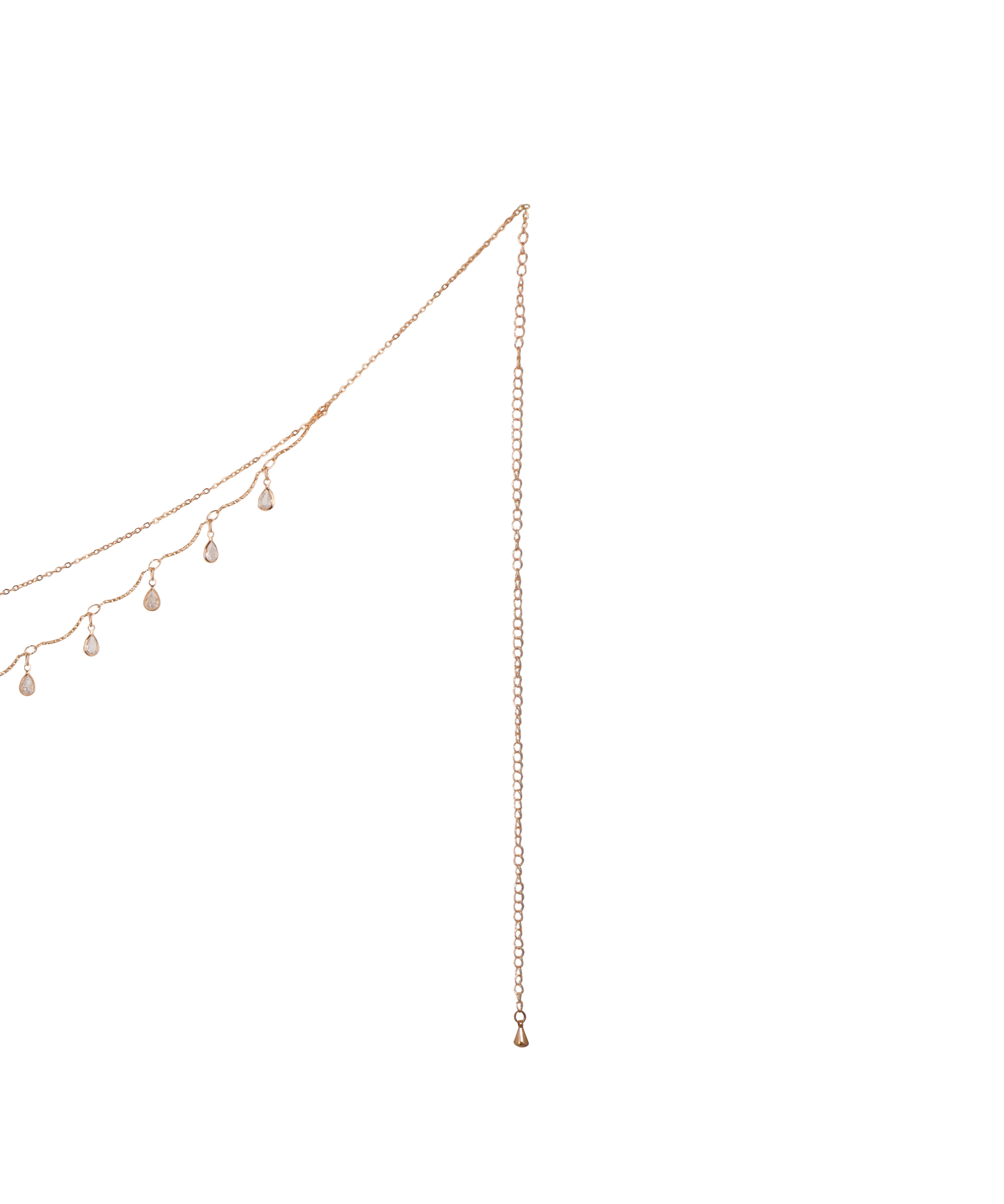 Two-Tiered Dainty Drop Accent Waist Chain | Stylika