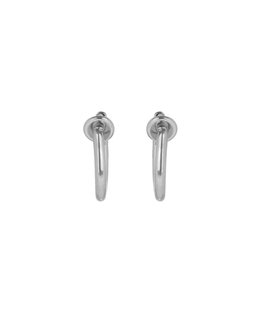 Minimalist Hoop Earrings with Circular Detail | Stylika