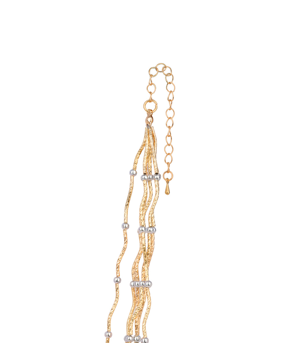 Multi-Strand Textured Bead Layered Necklace | Stylika