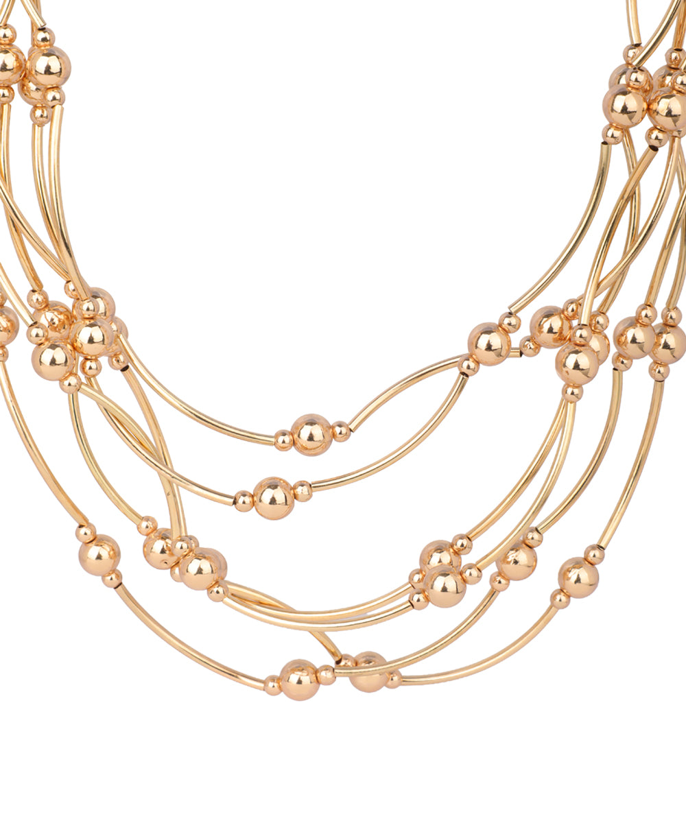 Multi-Layer Bead Detail Necklace | Stylika