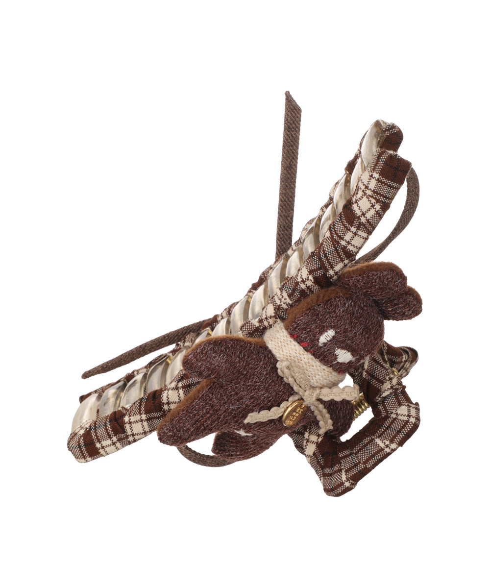 Pudding Plaid Teddy Claw Clip | Stylika