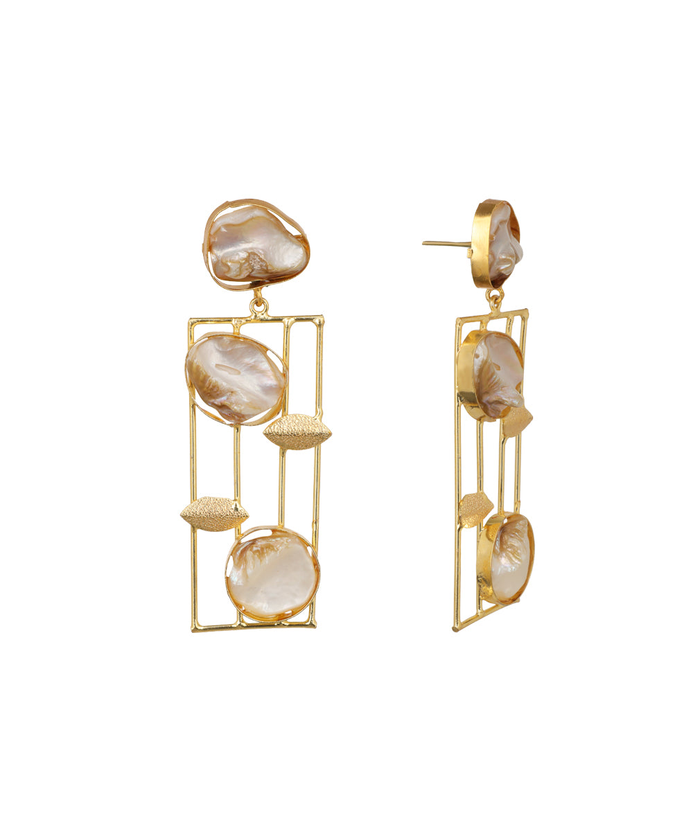 Abstract Rectangular Frame Drop Earrings | Stylika