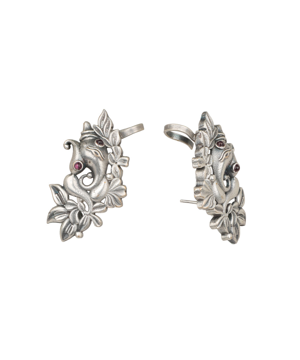 Ganesha Motif Floral Drop Earrings | Stylika