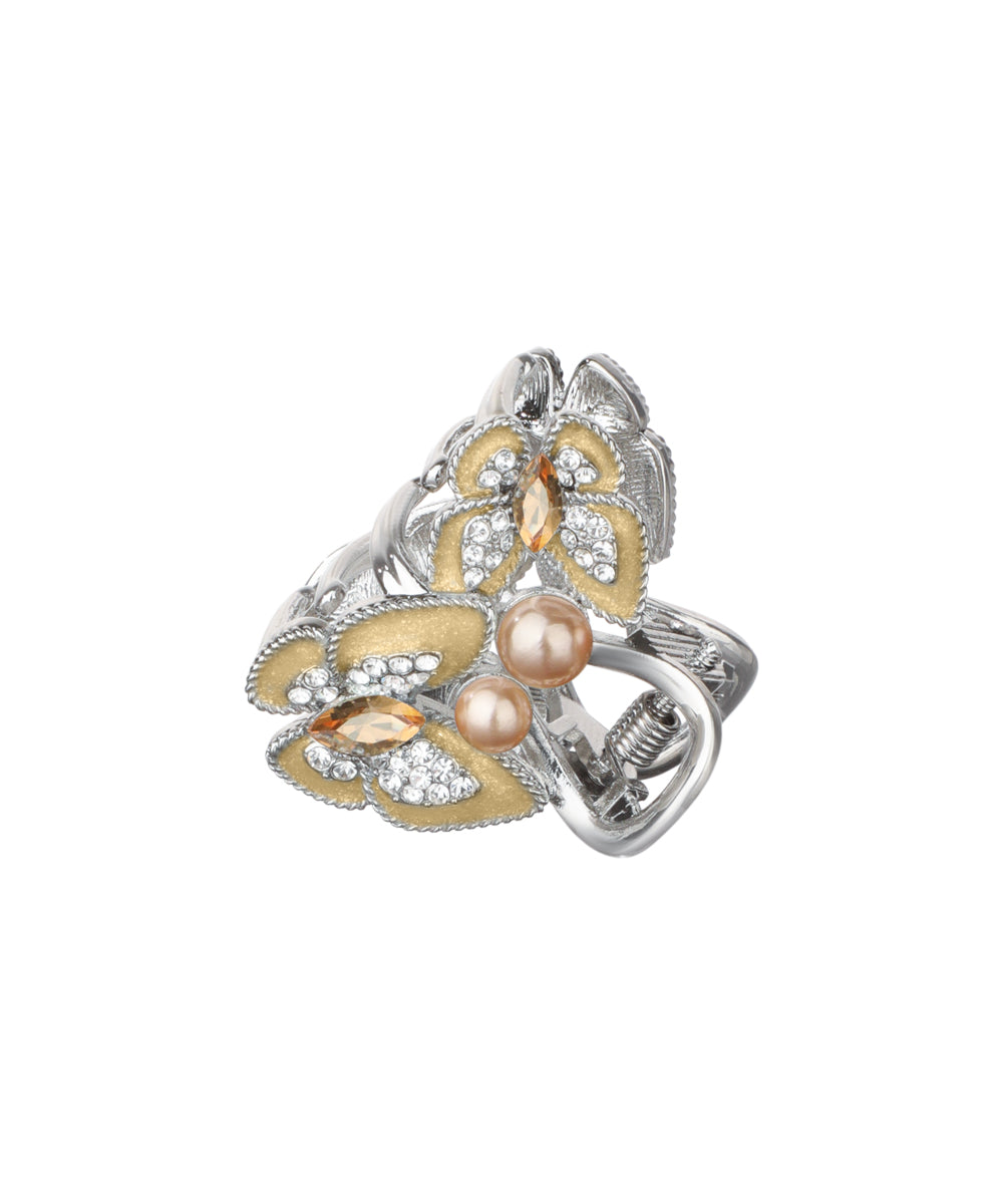 Ornate Floral Embellished Hair Claw Clip Design | Stylika