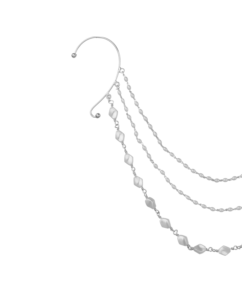Layered Beads Ear Cuff Hair Chain | STYLIKA